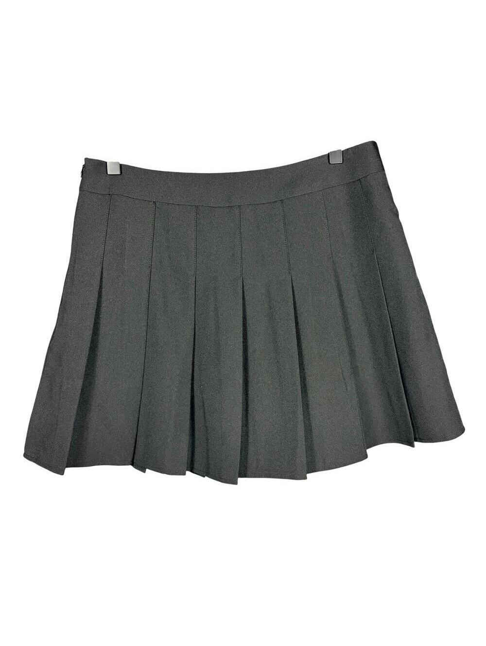 Black Pleated Mini Skirt with Built-in Shorts